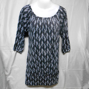 Lux black with white design top M